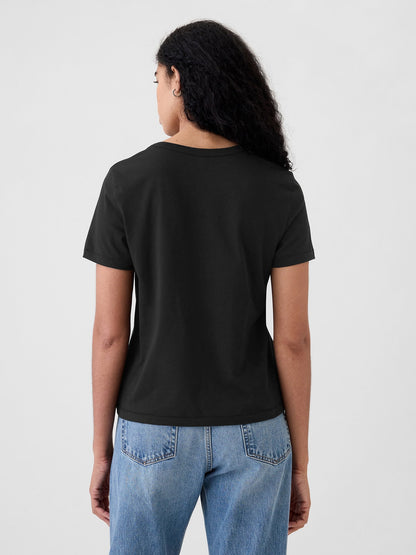 Açık Gri %100 Pamuk Vintagesoft Bisiklet Yaka T-shirt
