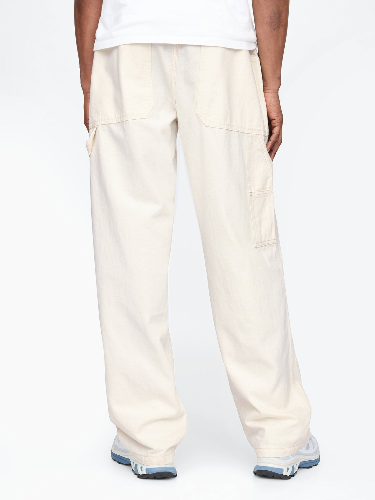 Kırık Beyaz Baggy Carpenter Jean Pantolon