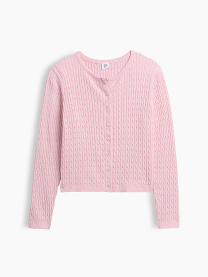 Pembe Cable Örgü Hırka