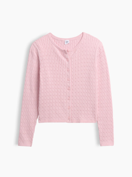 Pembe Cable Örgü Hırka