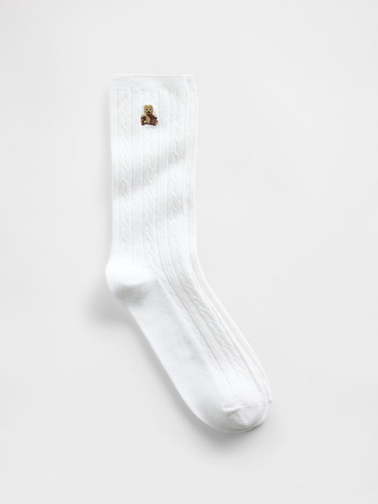 Lacivert Brannan Bear Cable-knit Crew Çorap