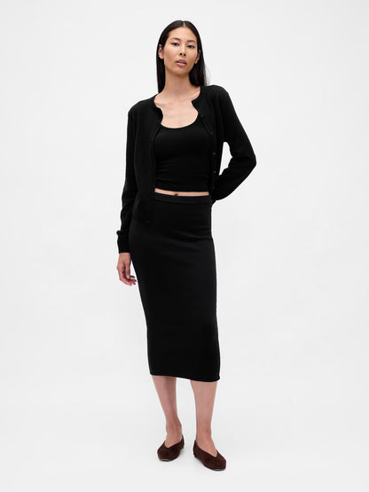 Siyah Cashsoft Crop Hırka