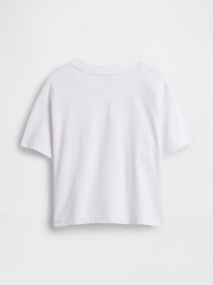 Beyaz Istanbul Logo Grafik Baskılı T-shirt