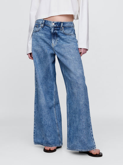 Mavi Düşük Bel Extra Baggy Jean Pantolon