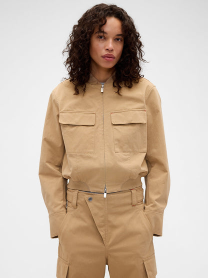 Bej Gap × Victoria Beckham Bomber Ceket