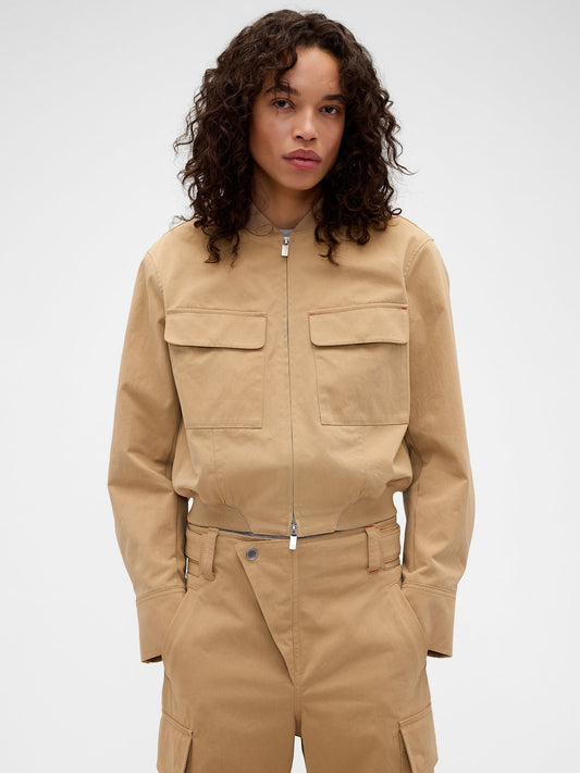 Bej Gap × Victoria Beckham Bomber Ceket