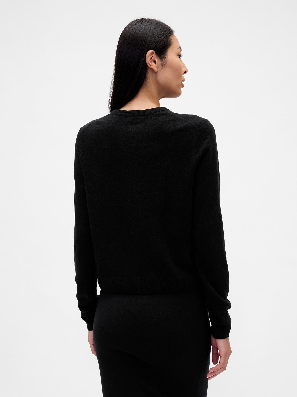 Siyah Cashsoft Crop Hırka