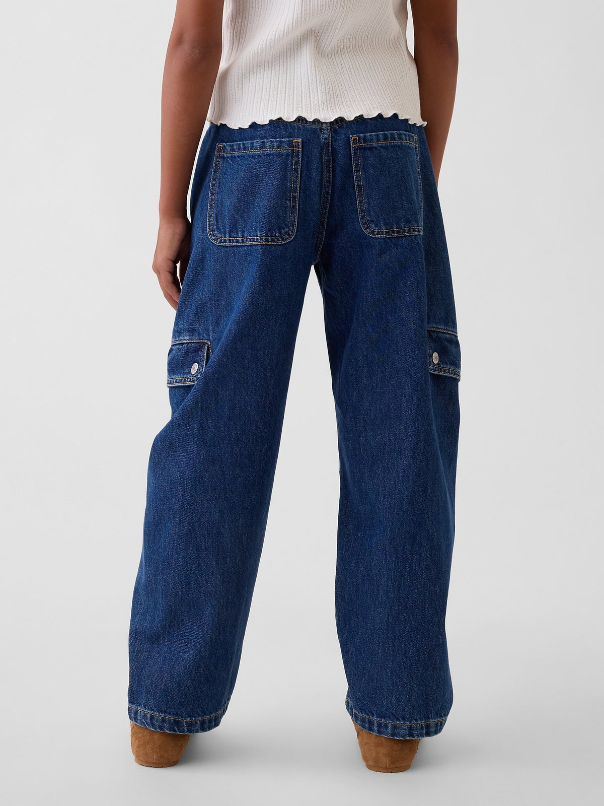 Koyu Mavi Barrel Kargo Jean Pantolon