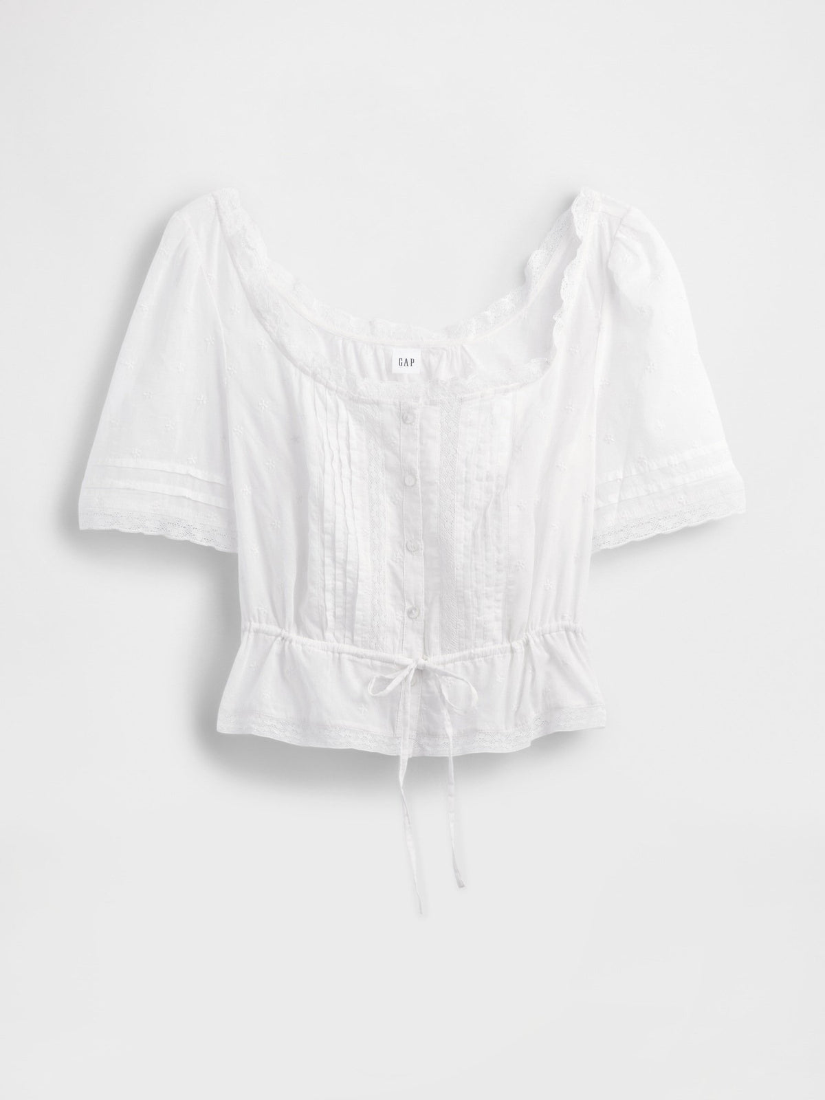 Beyaz Dantel Detaylı Peplum Bluz