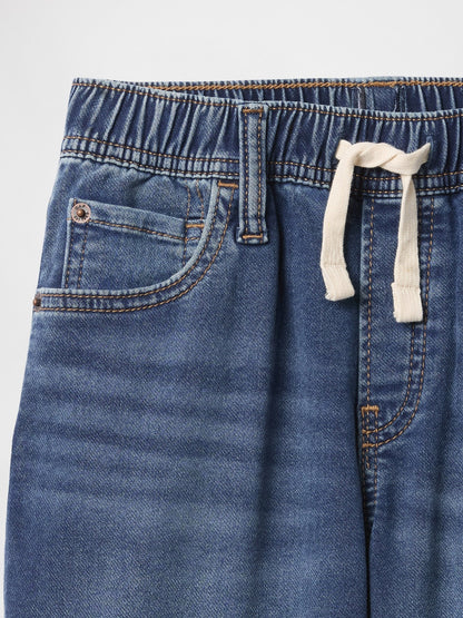 Lacivert Pull-on Sweatpant Jean Şort