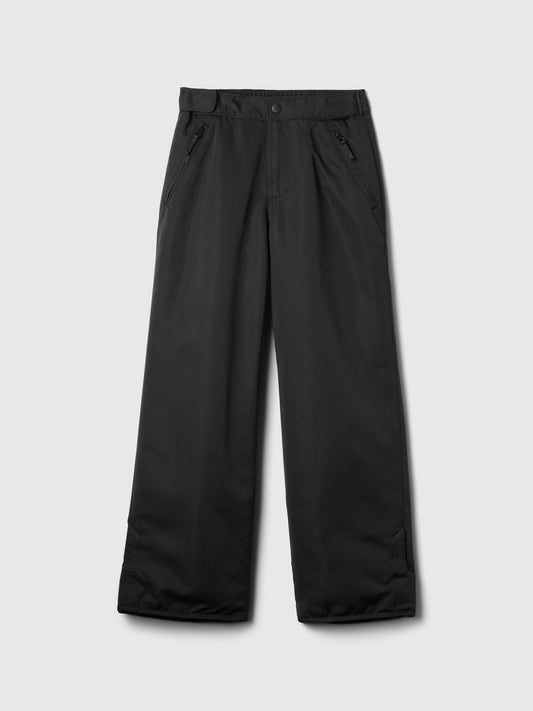 Siyah Cozy Fleece Astarlı Kar Pantolonu