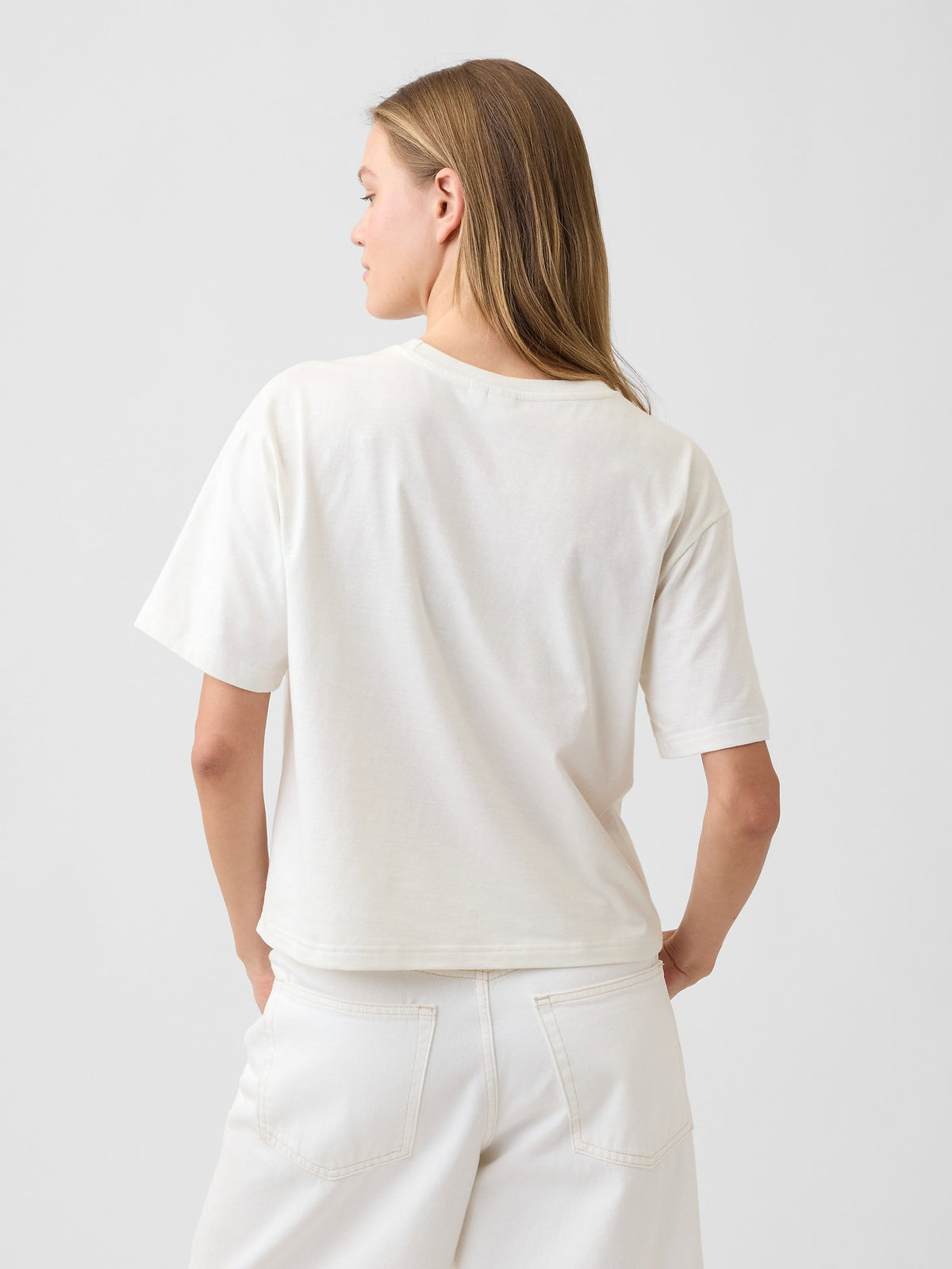 Beyaz Peanuts Oversized Grafik Baskılı T-shirt