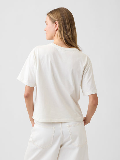 Beyaz Peanuts Oversized Grafik Baskılı T-shirt