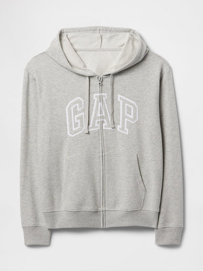 Gri Gap Logo Relaxed Fermuarlı Sweatshirt