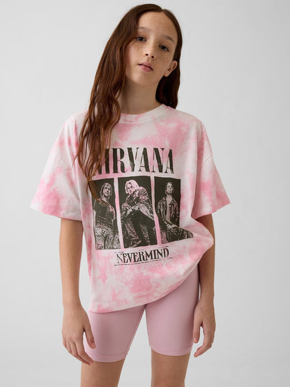 Açık Pembe Nirvana Oversized T-shirt