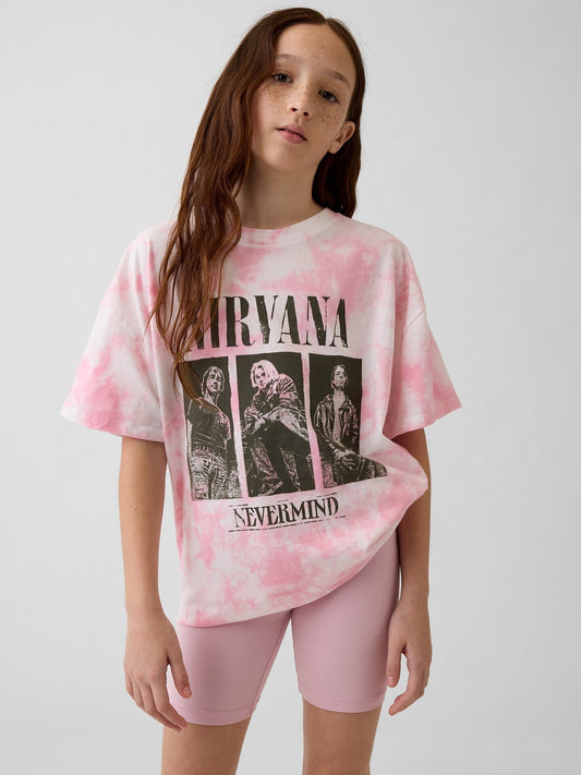 Açık Pembe Nirvana Oversized T-shirt