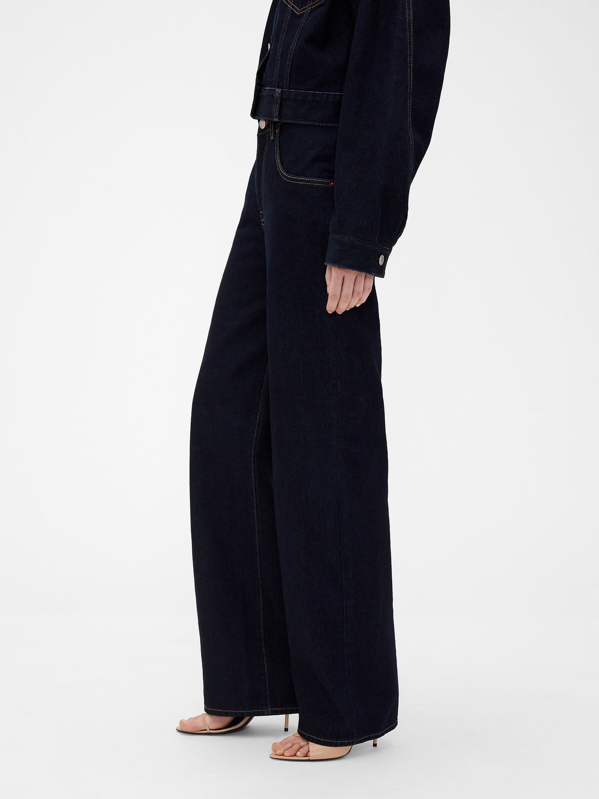 Koyu Mavi Gap × Victoria Beckham High Rise Straight Jean Pantolon