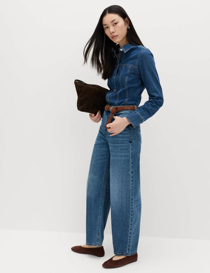 Yüksek Bel Barrel Leg Jean