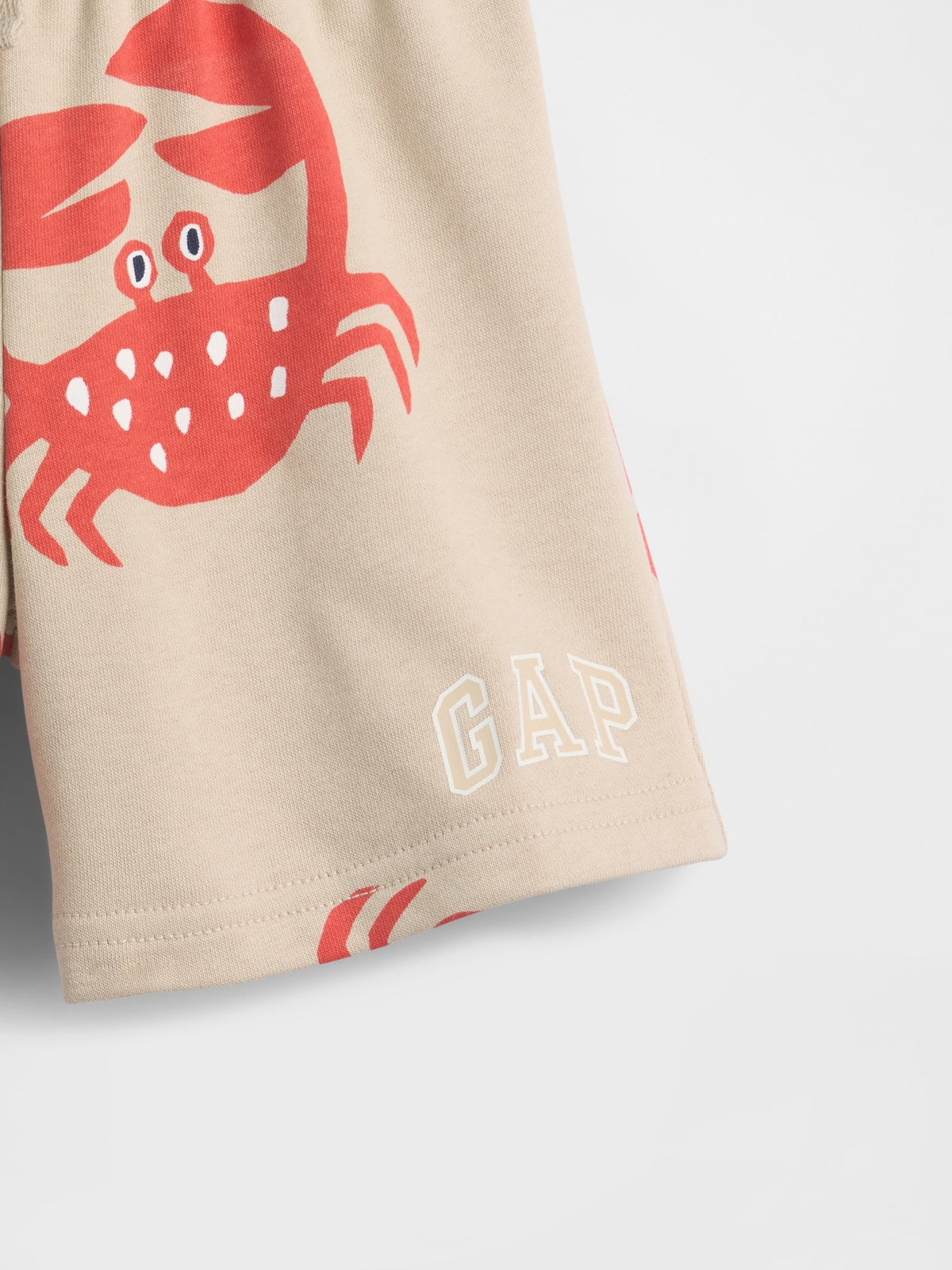 Açık Kahverengi Relaxed Logo Fransız Havlu Kumaş Pull-on Şort