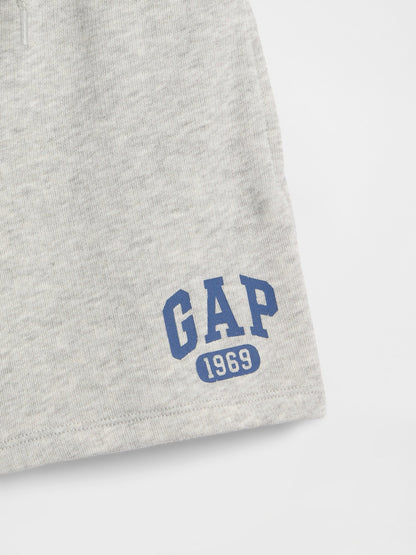Gri Fransız Havlu Kumaş Gap Logo Şort