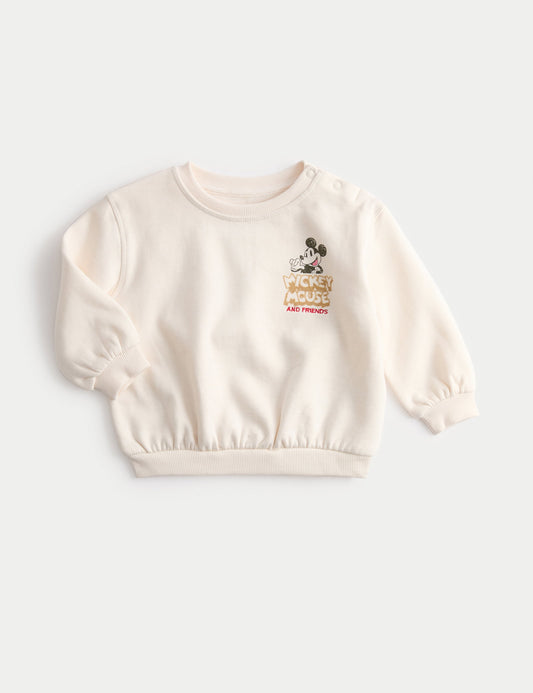 Pamuk Karışımlı Mickey Mouse™ Sweatshirt (0-3 Yaş)
