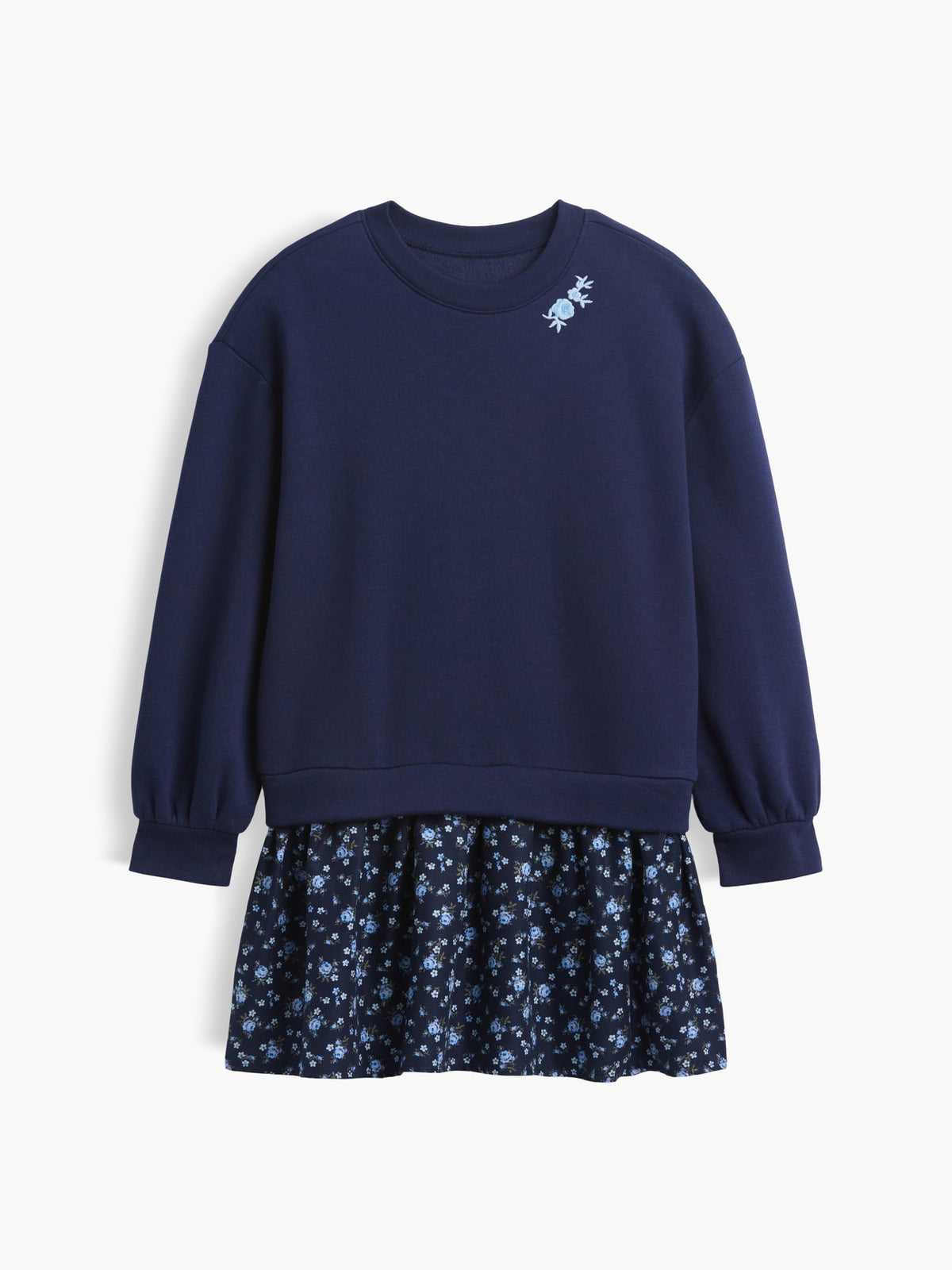 Lacivert Kids Oversized Sweatshirt Dress - Çocuklar Için Oversize Sweatshirt Elbisesi