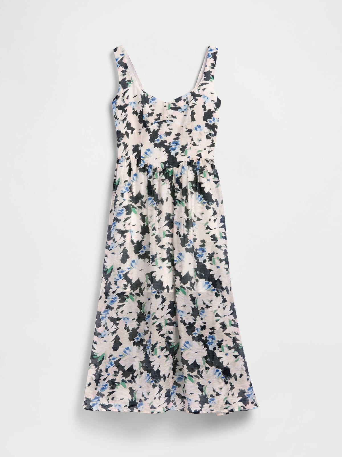 Çok Renkli Seamed Drop-waist Maxi Elbise