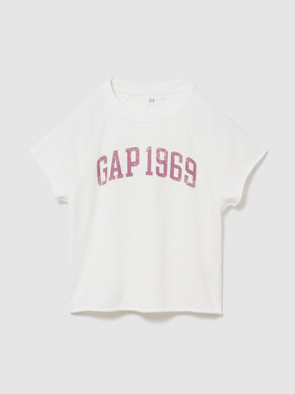 Beyaz Relaxed Fransız Havlu Kumaş Grafik Baskılı T-shirt
