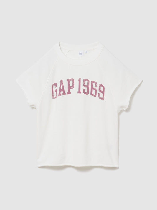Beyaz Relaxed Fransız Havlu Kumaş Grafik Baskılı T-shirt