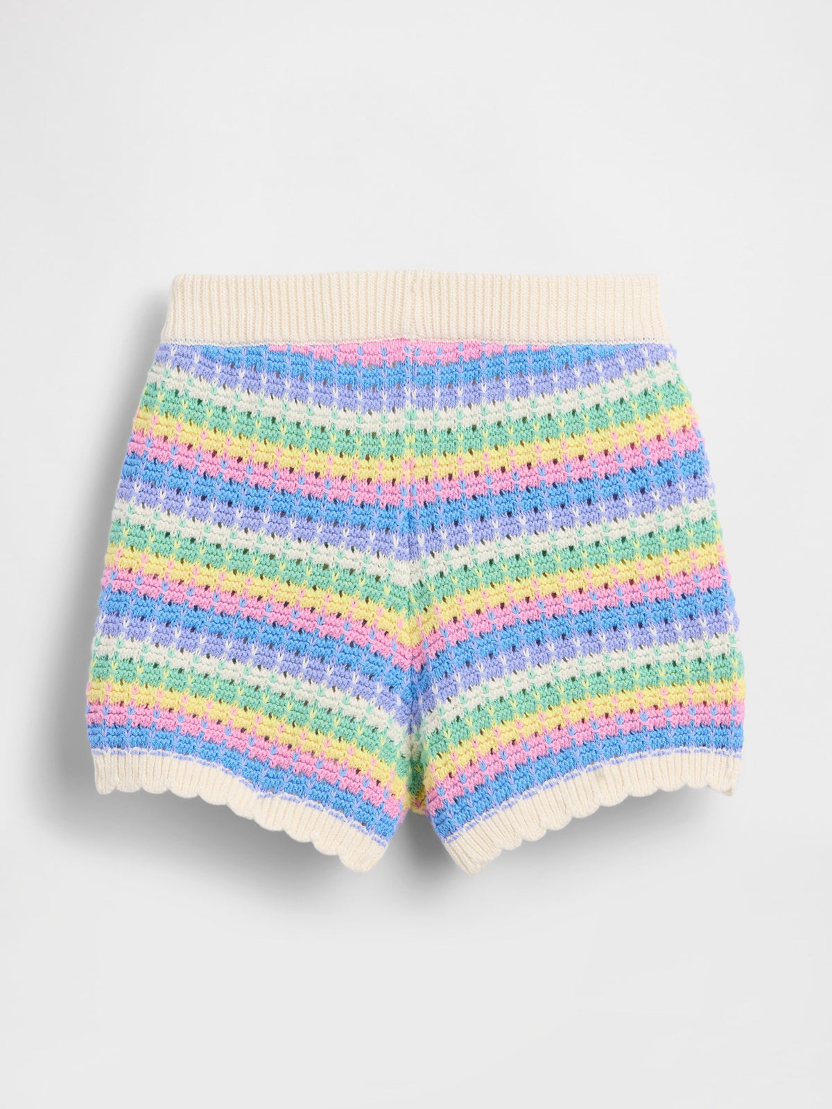 Çok Renkli Crochet Pull-on Şort