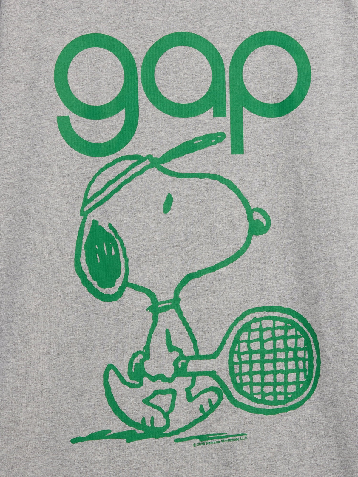 Gri Snoopy Logo Relaxed Grafik Baskılı T-shirt
