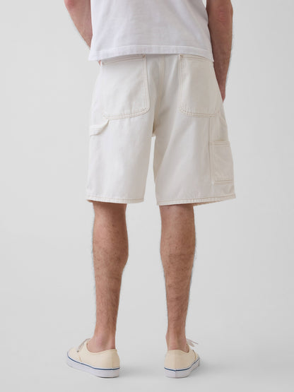 Krem 9 Loose Denim Carpenter Şort