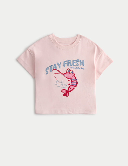 Pamuklu Desenli T-shirt