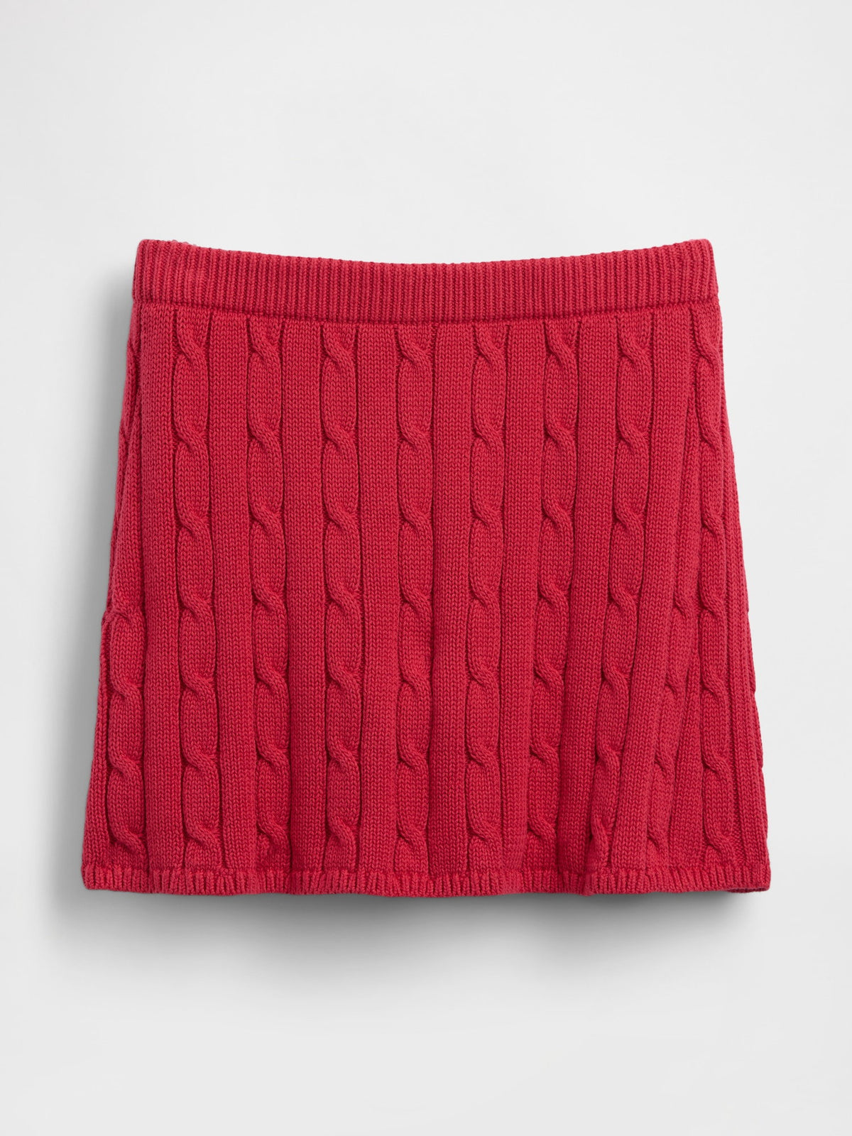 Kırmızı 100% Pamuk Cable-knit Mini Şort