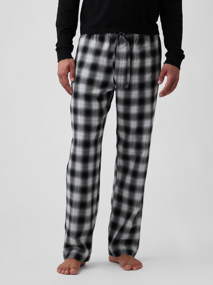 Siyah Relaxed Flannel Pijama Altı
