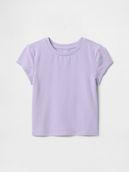 Mor Yuvarlak Yaka T-shirt