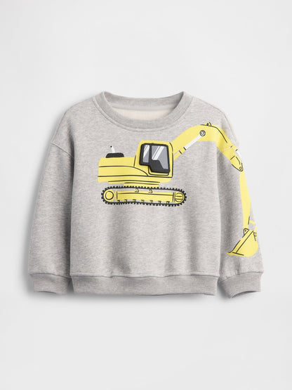 Gri Vintagesoft Grafik Baskılı Sweatshirt