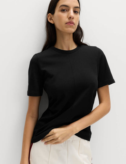 Saf Pamuklu Büzgülü T-shirt
