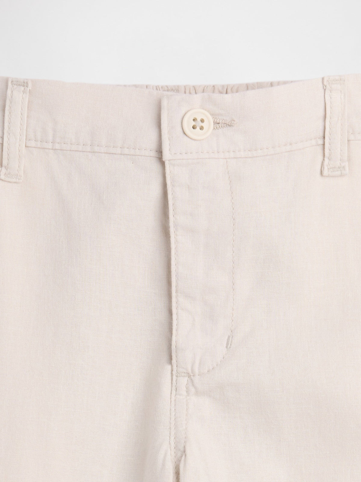 Ekru Relaxed Keten Karışımlı Pantolon