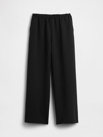 Siyah Easy Wide-leg Pantolon