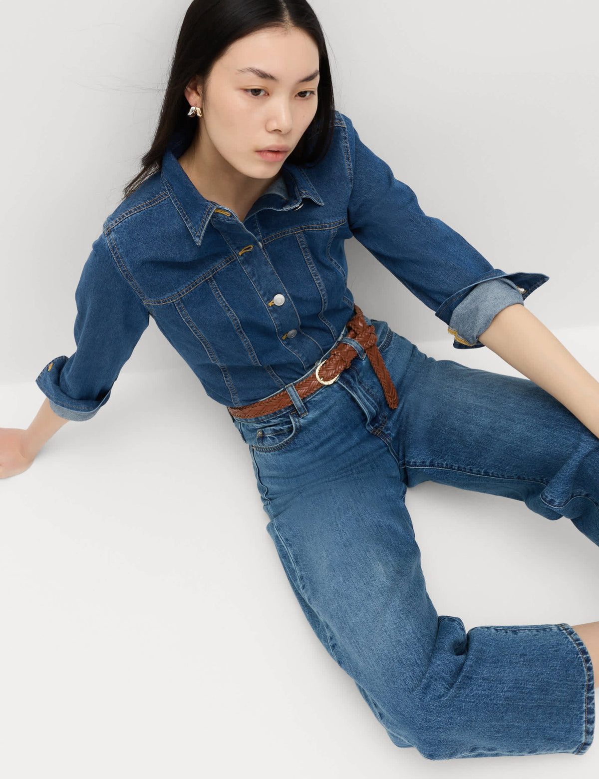 Yüksek Bel Barrel Leg Jean