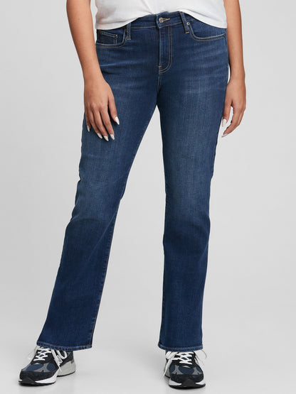 Koyu Mavi Mid Rise Straight Jean Pantolon