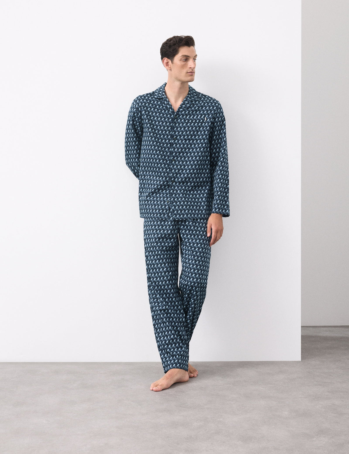 Pamuk Karışımlı Geometrik Baskılı Pijama Altı