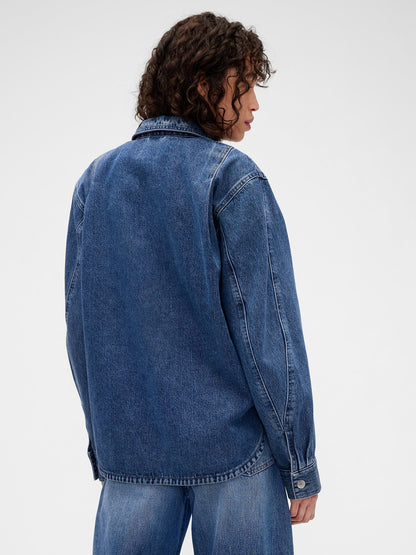 Mavi Gap × Victoria Beckham Denim Fermuarlı Gömlek