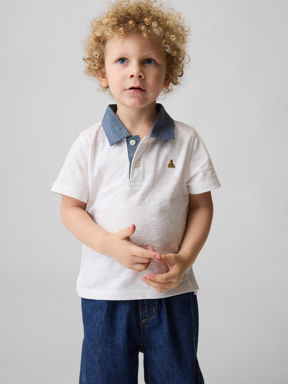 Beyaz Organik Pamuk Polo T-shirt
