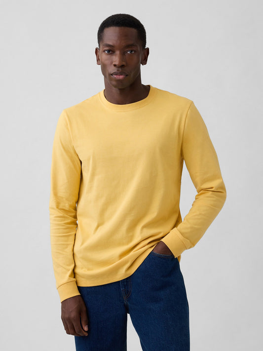 Sarı Everyday Soft Bisiklet Yaka T-shirt