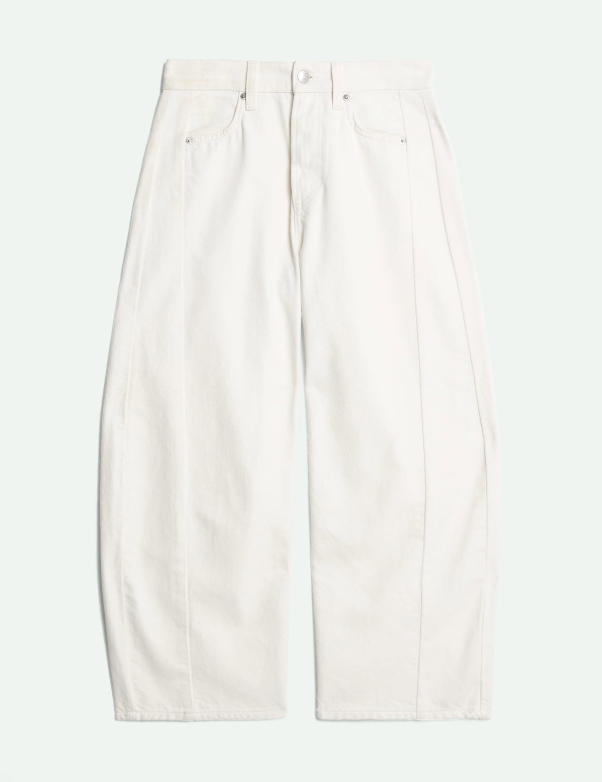 Saf Pamuklu Barrel Leg Jean Pantolon