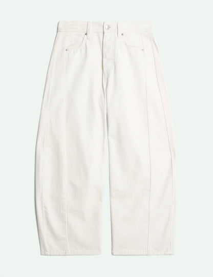 Saf Pamuklu Barrel Leg Jean Pantolon