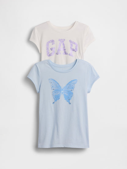 Bej Grafik Baskılı T-shirt (2’li)