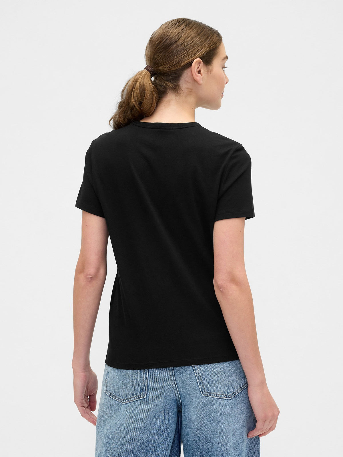 Siyah 2'li Bisiklet Yaka T-shirt